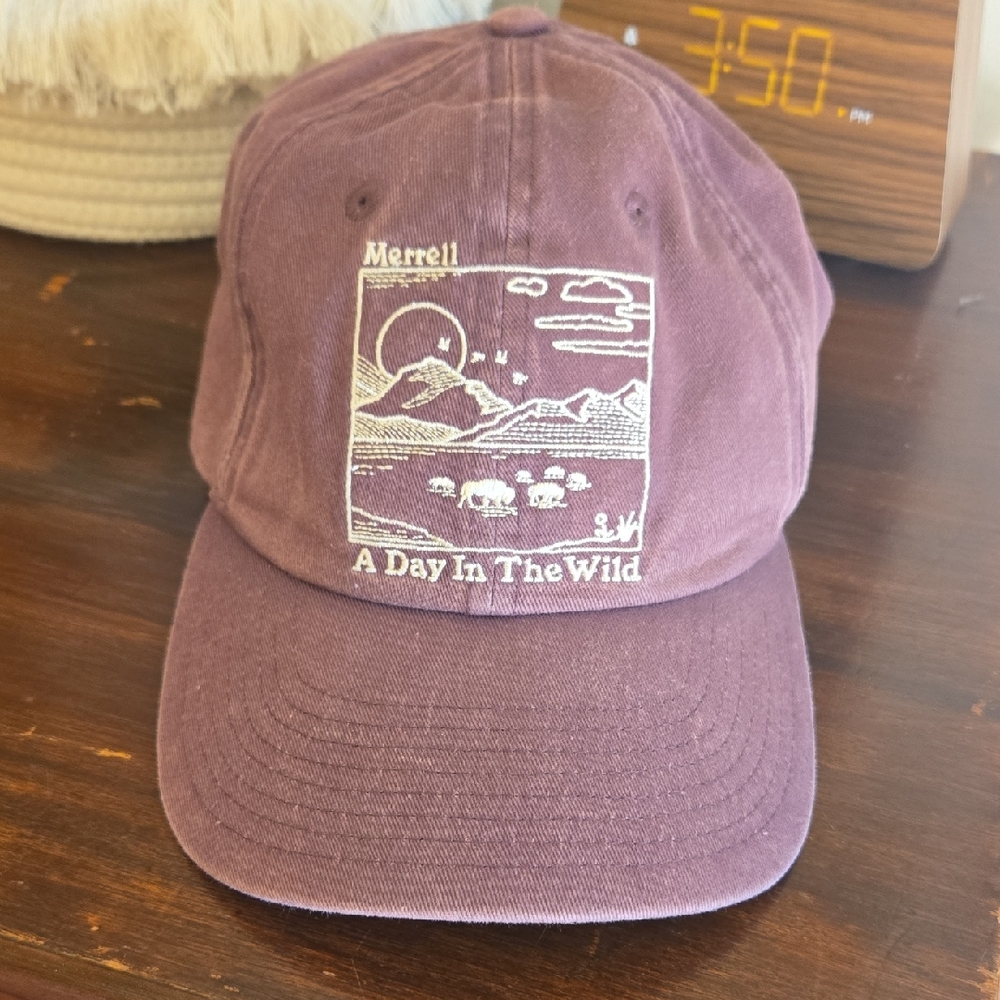 Merrell Plum Dad Cap with Scenic Design